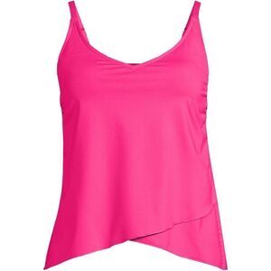 Land’s End Two Piece tulip hem adjust cup tankini and bottom Prism Pink 10 flaw